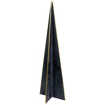 15" Blue and Gold Triangular Christmas Tree Tabletop Decor