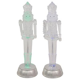 Set of 2 LED Lighted and Musical Nutcracker Christmas Figurines 12.5-Inch