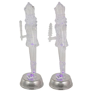Set of 2 LED Lighted and Musical Nutcracker Christmas Figurines 12.5-Inch