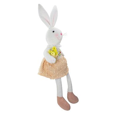 24" White and Pink Girl Bunny Rabbit Easter and Spring Table Top Figure