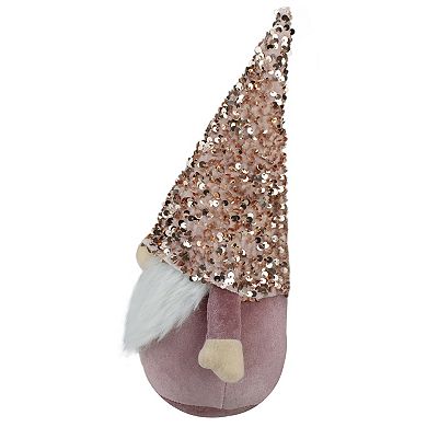 12" Pink and Rose Gold Christmas Gnome Tabletop Figure