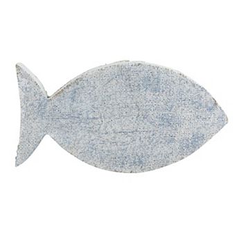 10.6” Cape Cod Inspired Table Top White and Blue Fish Decoration