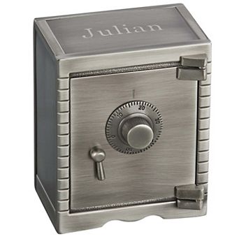 5" Silver Stainless Steel Vault Design Coin Bank