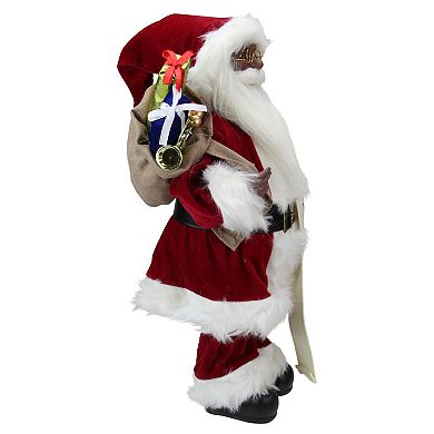 16" African American Santa Claus with Naughty or Nice List Christmas Figure