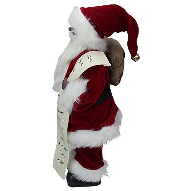 16" African American Santa Claus with Naughty or Nice List Christmas Figure