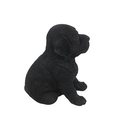 6.5" Black Labrador Puppy Decorative Outdoor Figurine