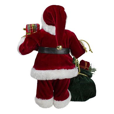 12" Santa Claus Holding Gift Bag and Presents Christmas Figure