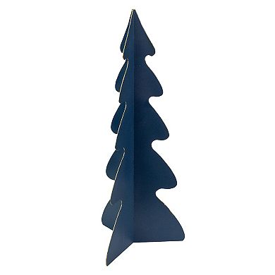 15" Blue Triangular Christmas Tree with a Curved Design Tabletop Decor