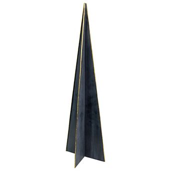 20" Blue and Gold Triangular Christmas Tree Tabletop Decor
