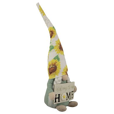 15.5" Welcome to Our Home Spring Gnome with Sunflower Hat