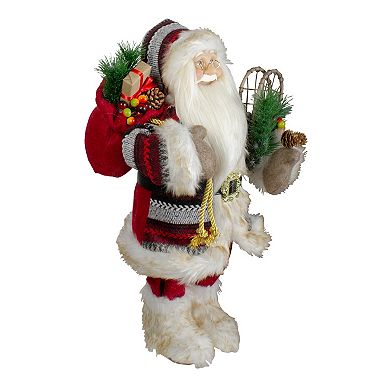 18" Standing Santa Christmas Figure with Snow Shoes and Fur Boots