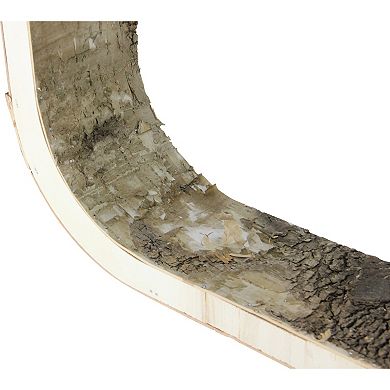 13.5" Ivory and Brown Rustic Wood Bark Square Tabletop Decor