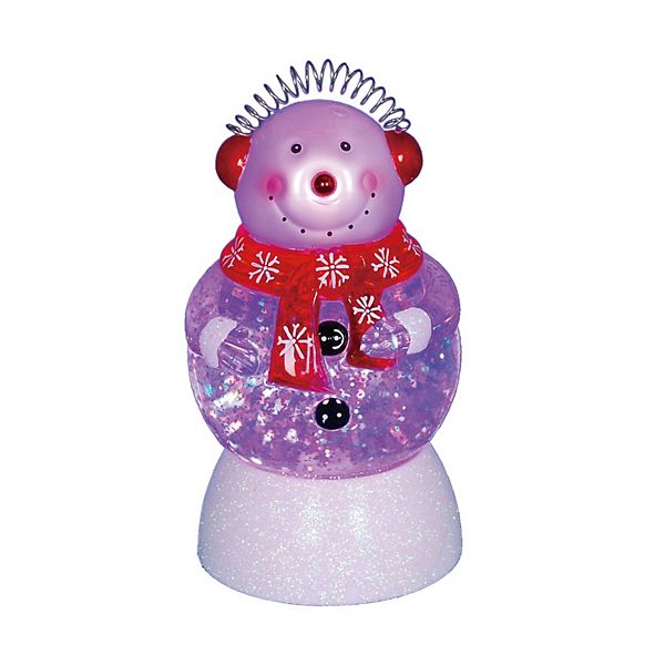7.5" LED Lighted ColorChanging Snowman with Ear Muffs Snow Globe