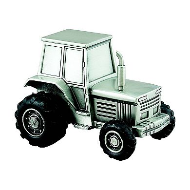 3.75" Silver Stainless Steel Tractor Design Coin Bank