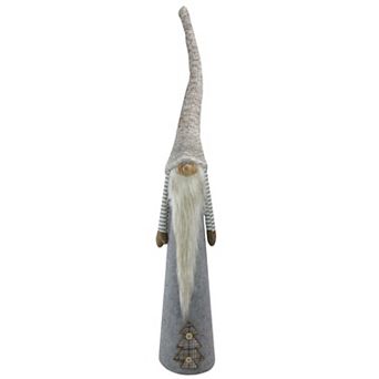 22" Gray and Brown Cone Gnome Tabletop Christmas Decoration