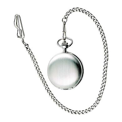 1.75" Silver Hinged Pocket Watch with Chain