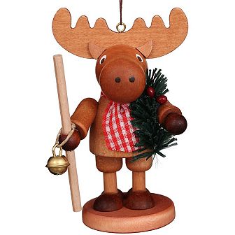 5" Brown and Red Christian Ulbricht Elk Ornament Decoration