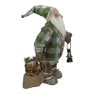 2' Standing Santa Christmas Figure Carrying a Welcome Sign