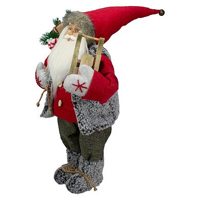 18" Standing Santa Christmas Figure Carrying Presents and a Sled