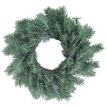 Traditional Frosted Green Pine Decorative Christmas Wreath - 12-Inch Unlit
