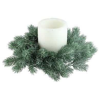 Traditional Frosted Green Pine Decorative Christmas Wreath - 12-Inch Unlit