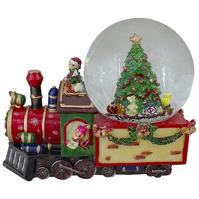 8 Christmas Train with Tree Musical Snow Globe Tabletop Decoration