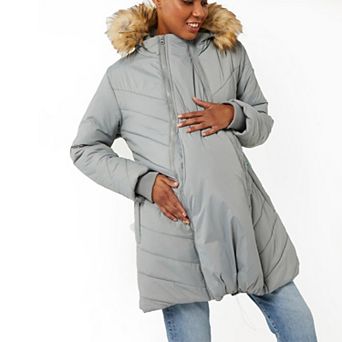 3 in Lexi Chevron Quilted Maternity Puffer Coat