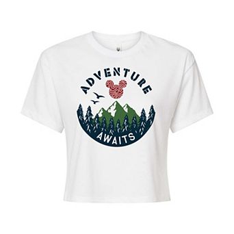Disney's Mickey Mouse & Friends Juniors' Adventure Awaits Cropped Graphic Tee