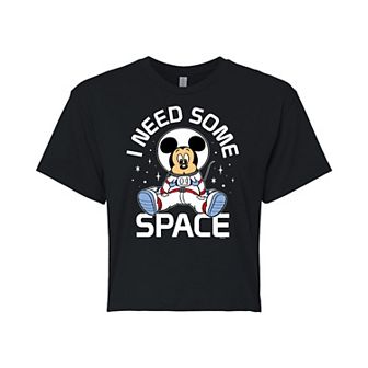 Disney's Mickey Mouse & Friends Juniors' Mickey Need Space Cropped Graphic Tee
