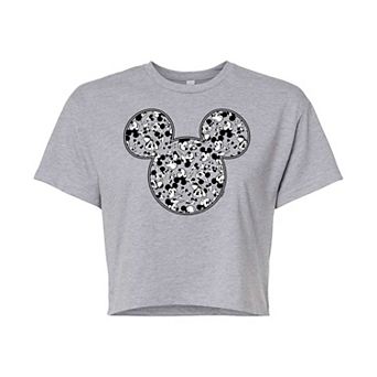 Disney's Mickey Mouse Juniors' Mickey Ears Cropped Graphic Tee