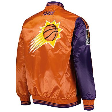 Men's Starter Purple/Orange Phoenix Suns Fast Break Satin Full-Snap Jacket