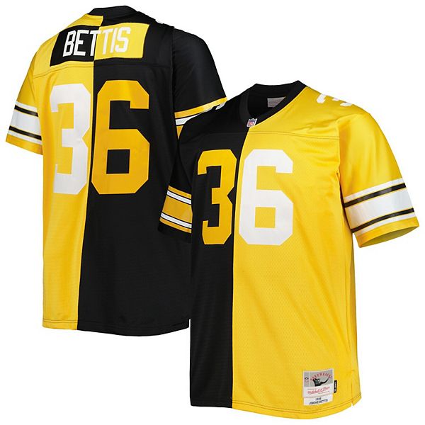 Men's Mitchell & Ness Jerome Bettis Black/Gold Pittsburgh Steelers Big &  Tall Split Legacy Retired Player Replica Jersey