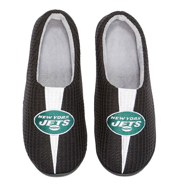 Men's FOCO Black New York Jets Team Stripe Memory Foam Slide Slippers