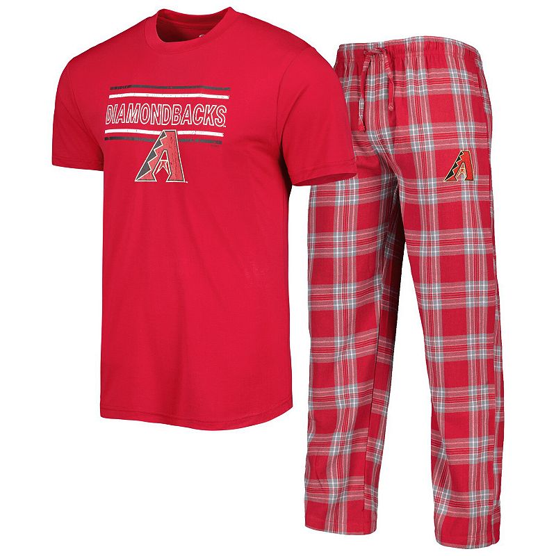 Mens Concepts Sport Red/Gray Arizona Diamondbacks Badge T-Shirt & Pants Sl