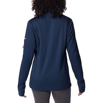 Women's Columbia Navy Michigan Wolverines Park View Omni-Wick Half-Zip Top