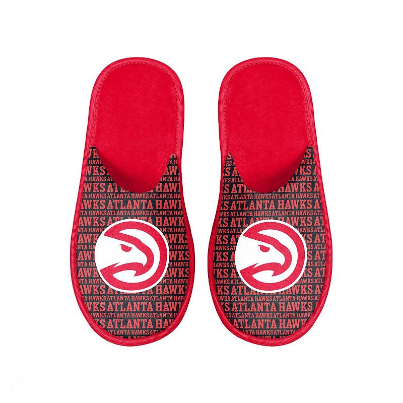 Mens FOCO Atlanta Hawks Scuff Logo Slide Slippers, Size: Small, Red