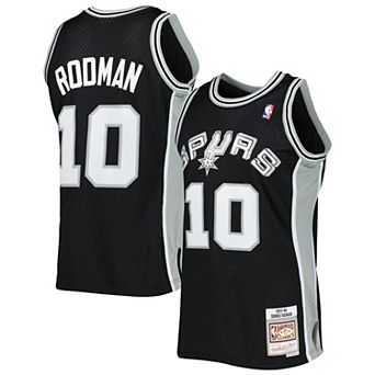 Men's Mitchell & Ness Dennis Rodman Black San Antonio Spurs 1993-94 Hardwood Classics Swingman Jersey