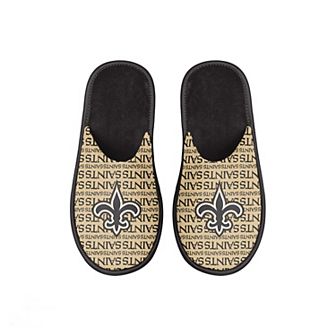 Youth FOCO New Orleans Saints Scuff Wordmark Slide Slippers