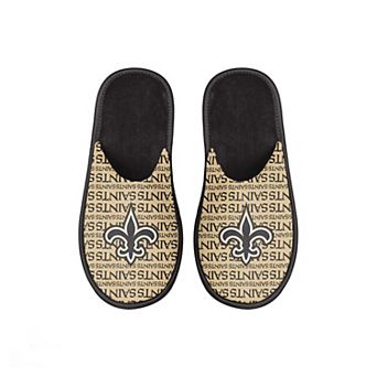 Youth FOCO New Orleans Saints Scuff Wordmark Slide Slippers