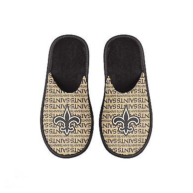 Youth FOCO New Orleans Saints Scuff Wordmark Slide Slippers