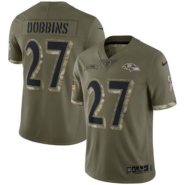 Men's Nike J.K. Dobbins Olive Baltimore Ravens 2022 Salute To