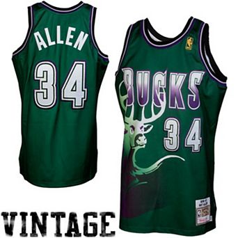 Mitchell & Ness Ray Allen Milwaukee Bucks 1996-1997 Hardwood Classics Throwback Authentic Jersey - Green