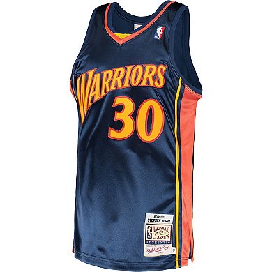 Men's Mitchell & Ness Stephen Curry Navy Golden State Warriors 2009 Hardwood Classics Authentic Jersey