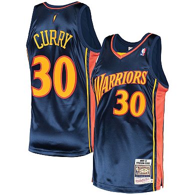 Men's Mitchell & Ness Stephen Curry Navy Golden State Warriors 2009 Hardwood Classics Authentic Jersey