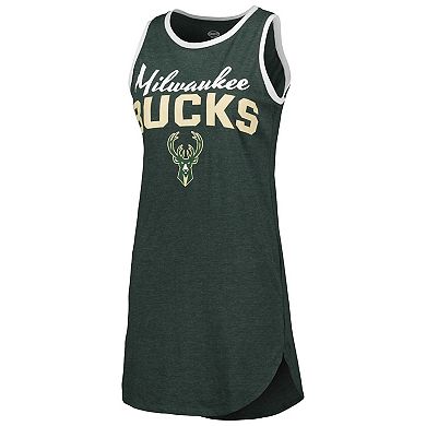 Women's Concepts Sport Hunter Green Milwaukee Bucks Sleeveless Nightshirt