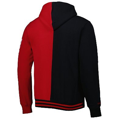 Men's Mitchell & Ness Black/Red Miami Heat Hardwood Classics Split Pullover Hoodie