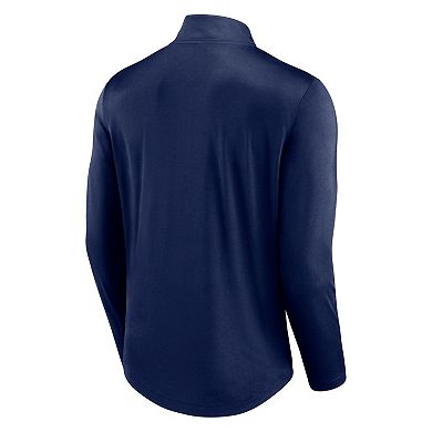 Men's Fanatics Branded Navy Milwaukee Brewers Tough Minded Quarter-Zip Jacket