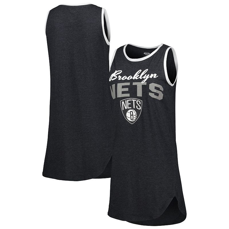 Womens Concepts Sport Black Brooklyn Nets Sleeveless Nightshirt, Size: Lar
