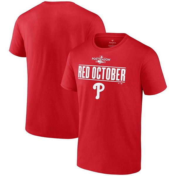Men's Fanatics Branded Red Philadelphia Phillies 2022 Postseason Red October  T-Shirt