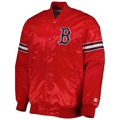 Men's Starter Red Boston Red Sox Pick & Roll Satin Varsity Full-Snap Jacket